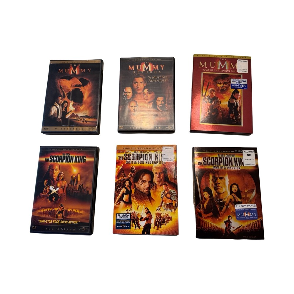 The‎ Mummy & The Scorpion King 6 Movie DVD Collection Brendan Fraser The Rock